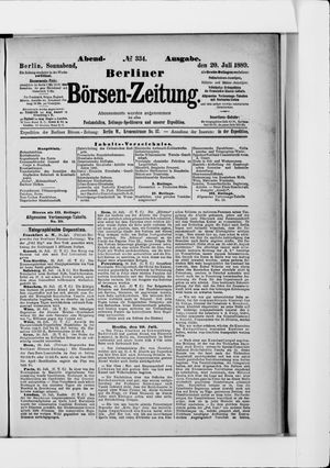 Berliner Börsen-Zeitung vom 20.07.1889