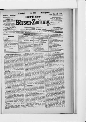 Berliner Börsen-Zeitung vom 22.07.1889