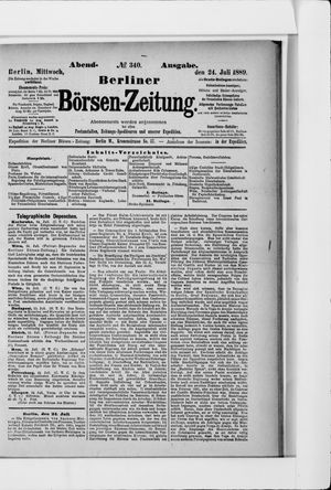 Berliner Börsen-Zeitung vom 24.07.1889