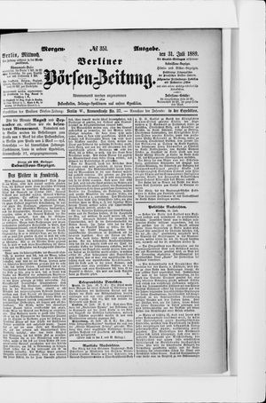 Berliner Börsen-Zeitung vom 31.07.1889