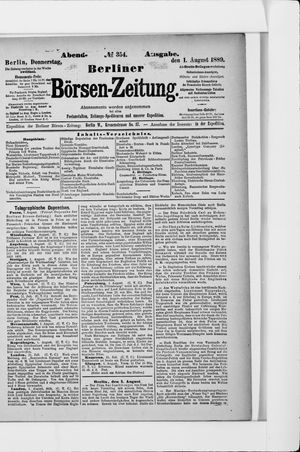 Berliner Börsen-Zeitung vom 01.08.1889