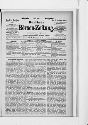 Berliner Börsen-Zeitung vom 02.08.1889