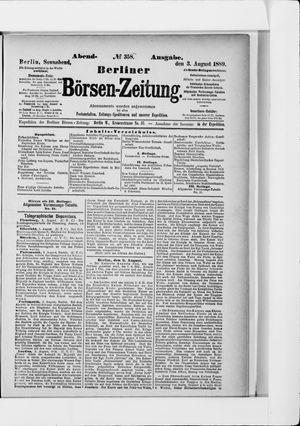 Berliner Börsen-Zeitung vom 03.08.1889