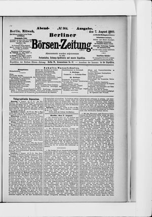 Berliner Börsen-Zeitung on Aug 7, 1889