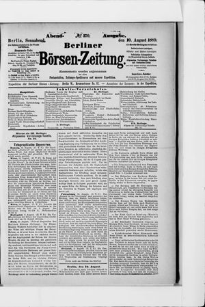 Berliner Börsen-Zeitung vom 10.08.1889
