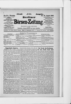 Berliner Börsen-Zeitung vom 13.08.1889