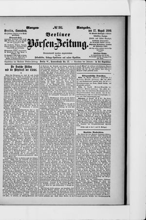 Berliner Börsen-Zeitung vom 17.08.1889