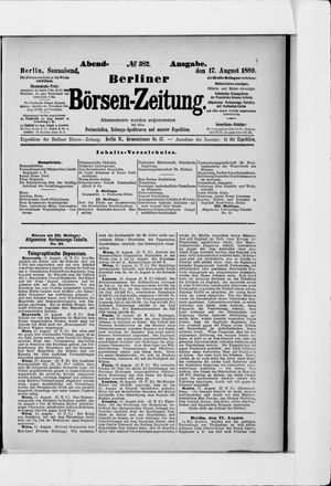 Berliner Börsen-Zeitung on Aug 17, 1889