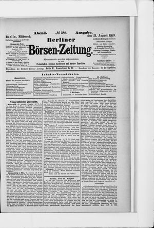 Berliner Börsen-Zeitung vom 21.08.1889