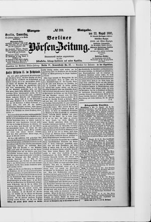 Berliner Börsen-Zeitung vom 22.08.1889
