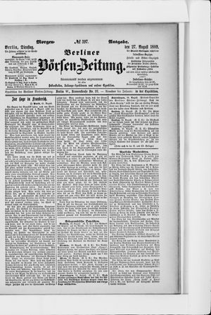 Berliner Börsen-Zeitung vom 27.08.1889