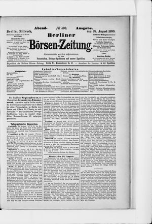 Berliner Börsen-Zeitung vom 28.08.1889