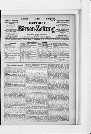 Berliner Börsen-Zeitung on Sep 6, 1889