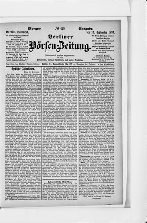 Berliner Börsen-Zeitung vom 14.09.1889