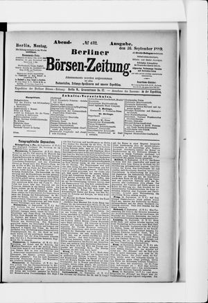 Berliner Börsen-Zeitung vom 16.09.1889