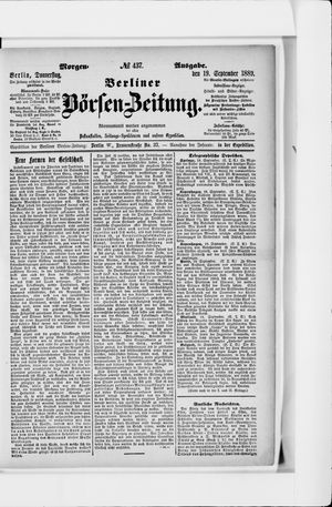 Berliner Börsen-Zeitung vom 19.09.1889