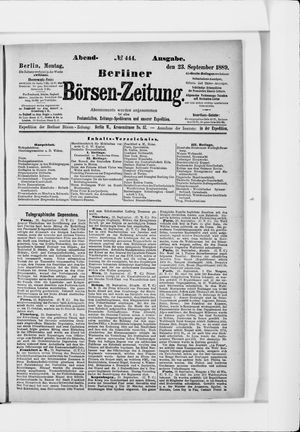Berliner Börsen-Zeitung vom 23.09.1889