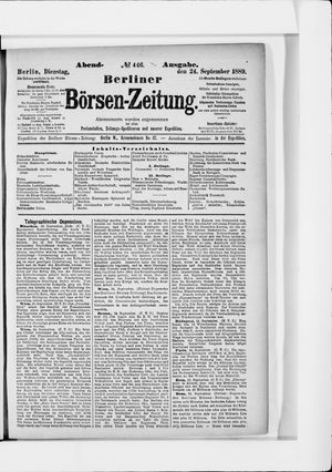 Berliner Börsen-Zeitung vom 24.09.1889