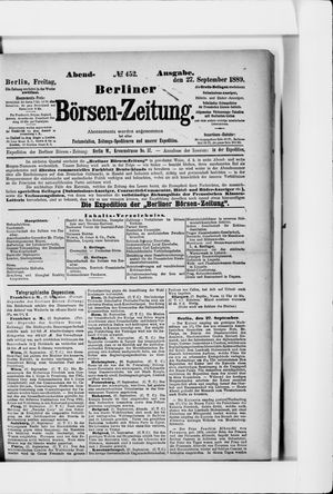 Berliner Börsen-Zeitung vom 27.09.1889