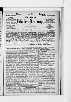 Berliner Börsen-Zeitung vom 28.09.1889