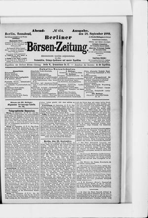Berliner Börsen-Zeitung vom 28.09.1889