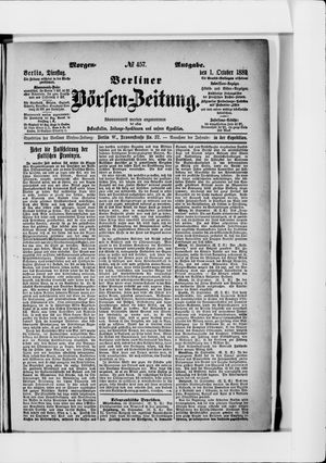 Berliner Börsen-Zeitung on Oct 1, 1889