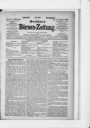 Berliner Börsen-Zeitung vom 02.10.1889
