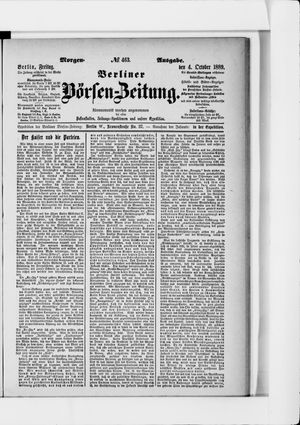 Berliner Börsen-Zeitung vom 04.10.1889