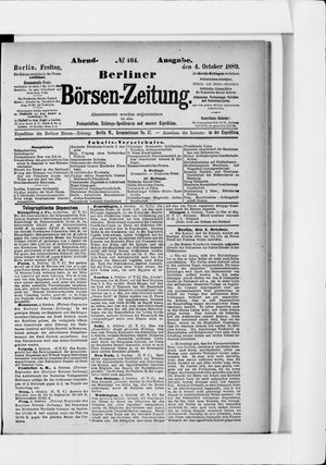 Berliner Börsen-Zeitung vom 04.10.1889