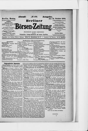 Berliner Börsen-Zeitung vom 14.10.1889