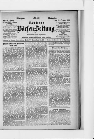 Berliner Börsen-Zeitung vom 18.10.1889