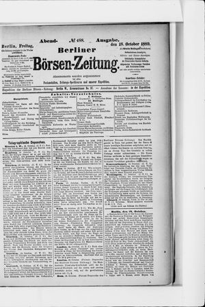 Berliner Börsen-Zeitung vom 18.10.1889