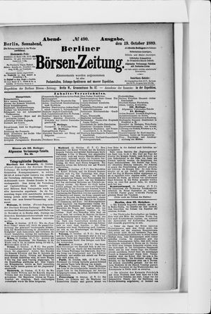 Berliner Börsen-Zeitung vom 19.10.1889