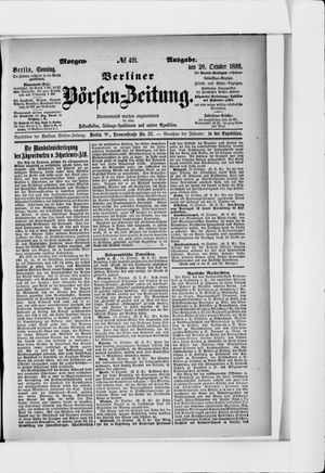 Berliner Börsen-Zeitung vom 20.10.1889