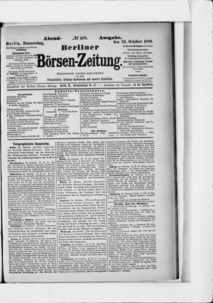 Berliner Börsen-Zeitung vom 24.10.1889