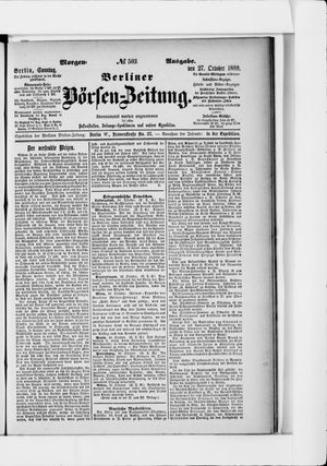 Berliner Börsen-Zeitung vom 27.10.1889