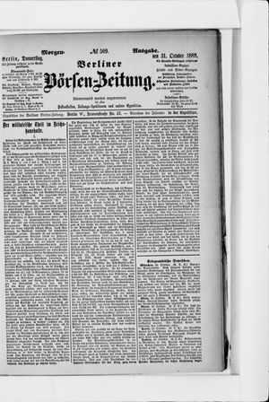 Berliner Börsen-Zeitung vom 31.10.1889