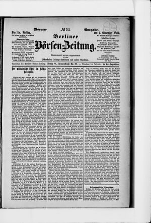 Berliner Börsen-Zeitung vom 01.11.1889
