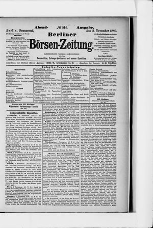 Berliner Börsen-Zeitung vom 02.11.1889