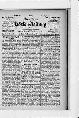 Berliner Börsen-Zeitung vom 03.11.1889
