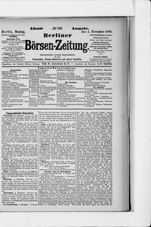 Berliner Börsen-Zeitung vom 04.11.1889