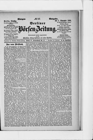 Berliner Börsen-Zeitung vom 05.11.1889