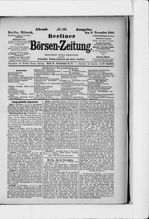 Berliner Börsen-Zeitung vom 06.11.1889