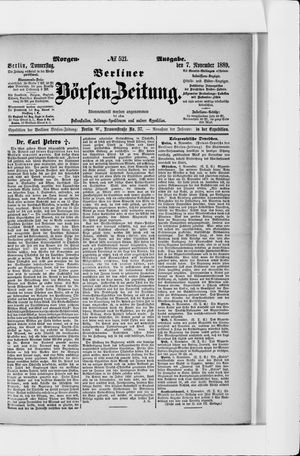 Berliner Börsen-Zeitung vom 07.11.1889