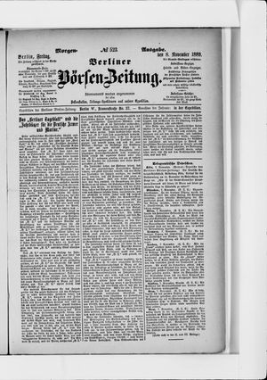 Berliner Börsen-Zeitung vom 08.11.1889