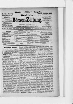 Berliner Börsen-Zeitung vom 12.11.1889