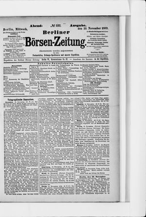 Berliner Börsen-Zeitung vom 13.11.1889