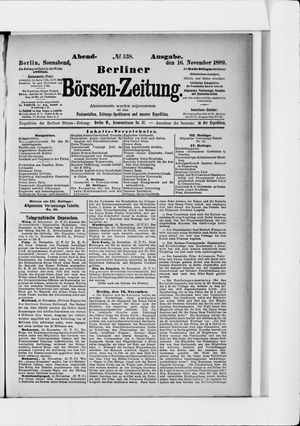 Berliner Börsen-Zeitung vom 16.11.1889