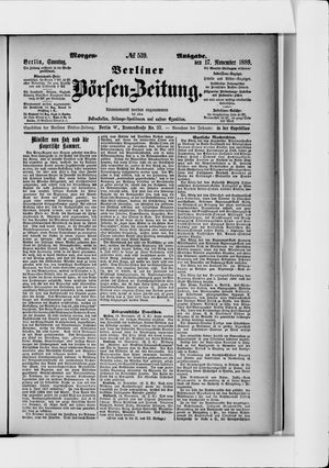 Berliner Börsen-Zeitung vom 17.11.1889