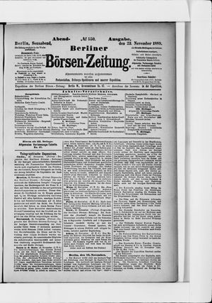 Berliner Börsen-Zeitung vom 23.11.1889